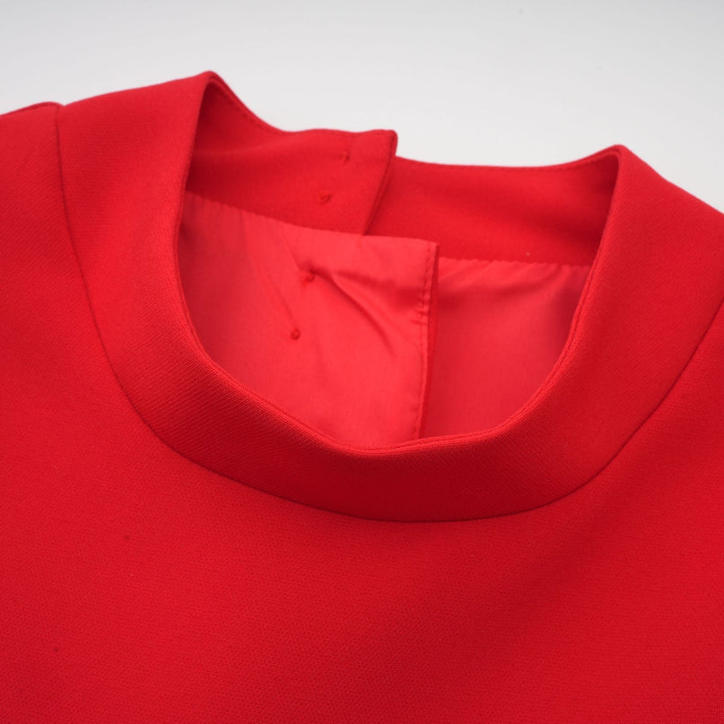 Esme Red Mini Dress with Bow Detailing and Cut-Out Back