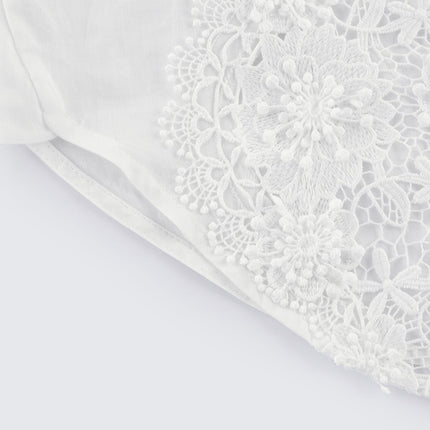 Esme White Lace Embroidered Cut Out & Buttoned Shirt
