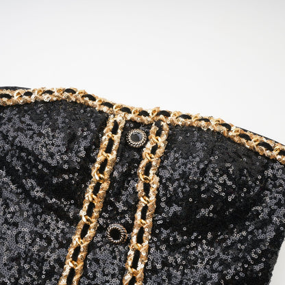 Eulalia black embellished mini dress