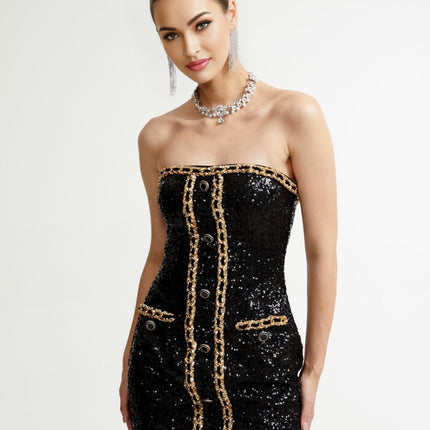 Eulalia black embellished mini dress