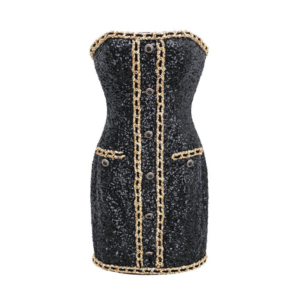 Eulalia black embellished mini dress