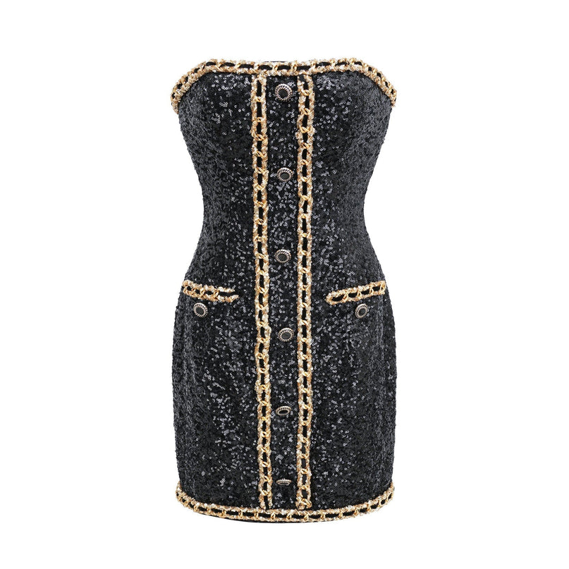 Eulalia black embellished mini dress