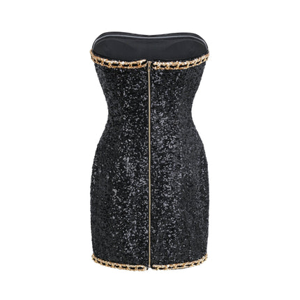 Eulalia black embellished mini dress