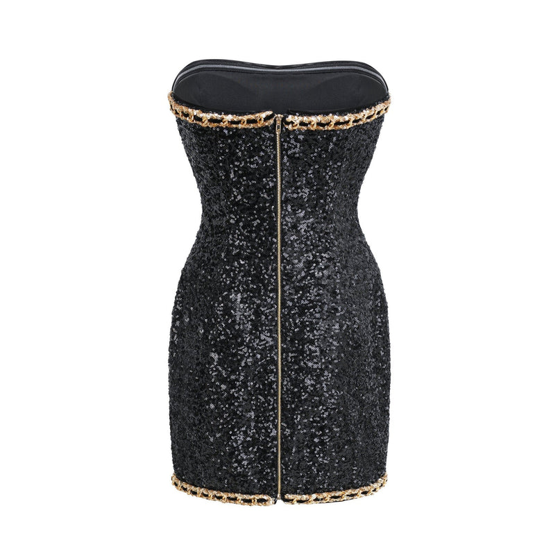 Eulalia black embellished mini dress