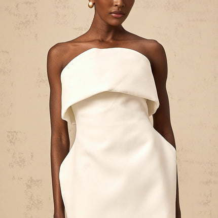 Eulalia White Mini Dress Off Shoulder Puff Skirt