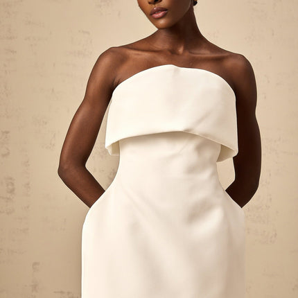 Eulalia White Off Shoulder Puff Skirt Mini Dress