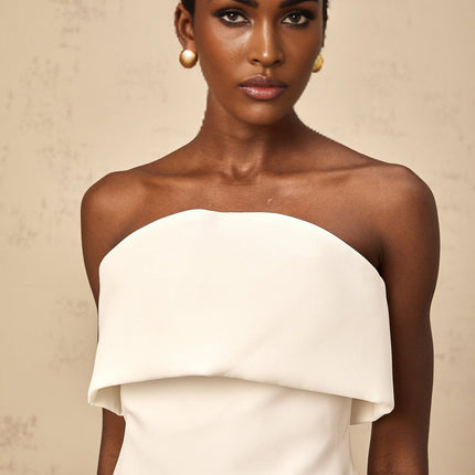 Eulalia White Off Shoulder Puff Skirt Mini Dress