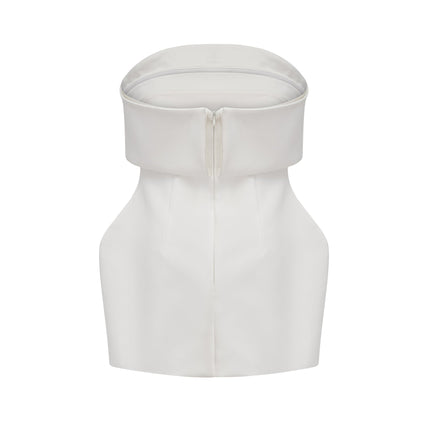 Eulalia White Off Shoulder Puff Skirt Mini Dress