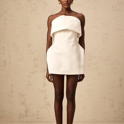Eulalia White Off Shoulder Puff Skirt Mini Dress