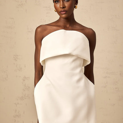 Eulalia White Off Shoulder Puff Skirt Mini Dress