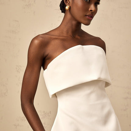 Eulalia White Off Shoulder Puff Skirt Mini Dress