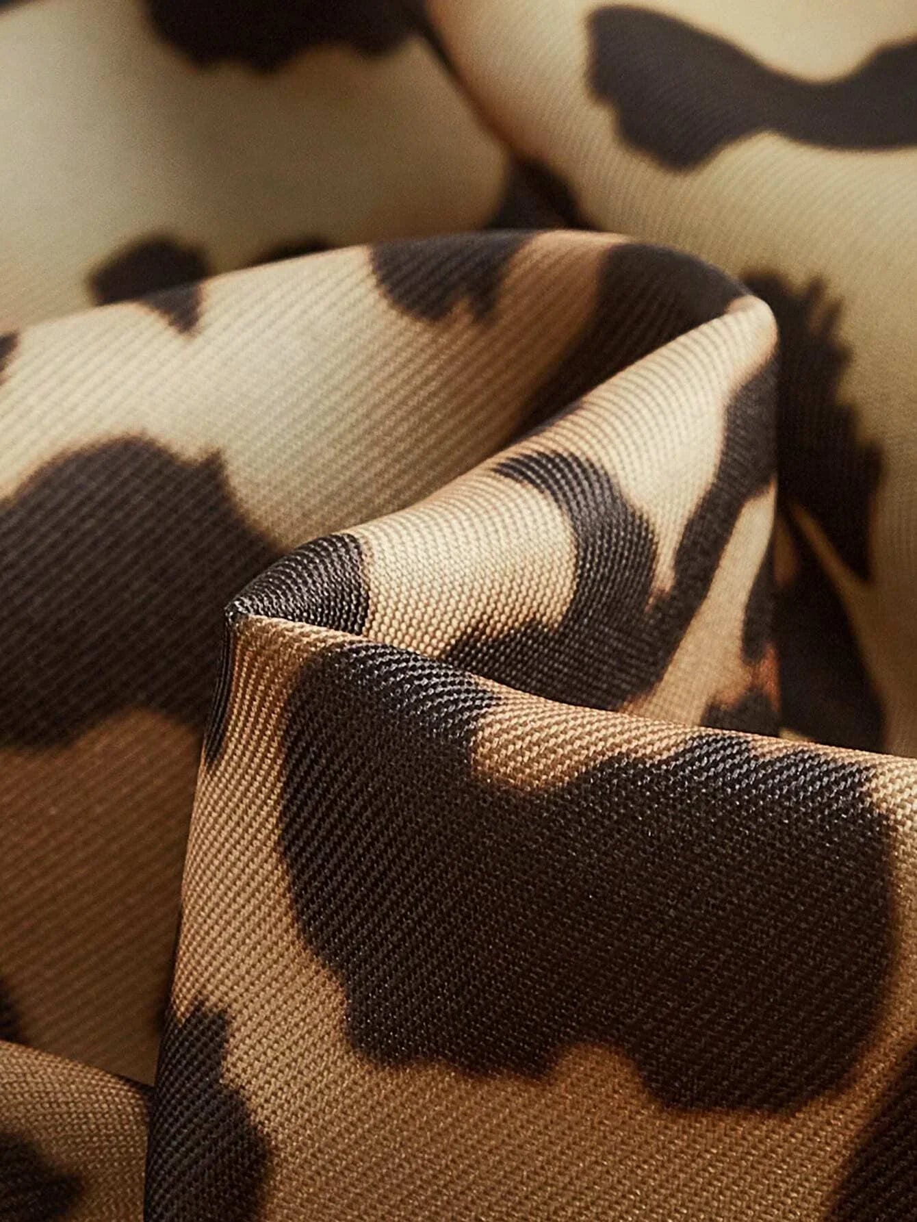 European And American Style Sexy Spaghetti Strap Leopard Print Rhinestone Embellished Waist