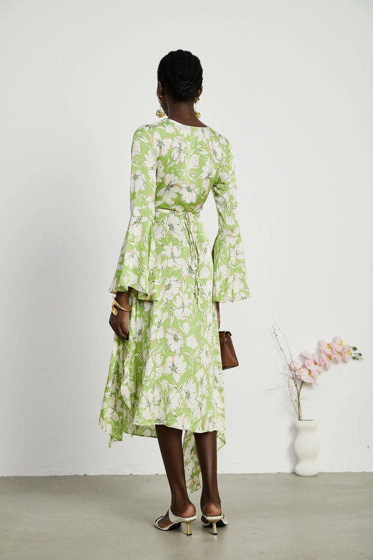 Éva floralprint crystalembellished midi dress