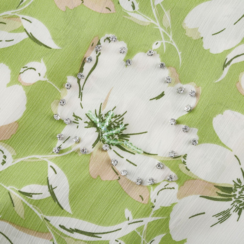 Éva floralprint crystalembellished midi dress