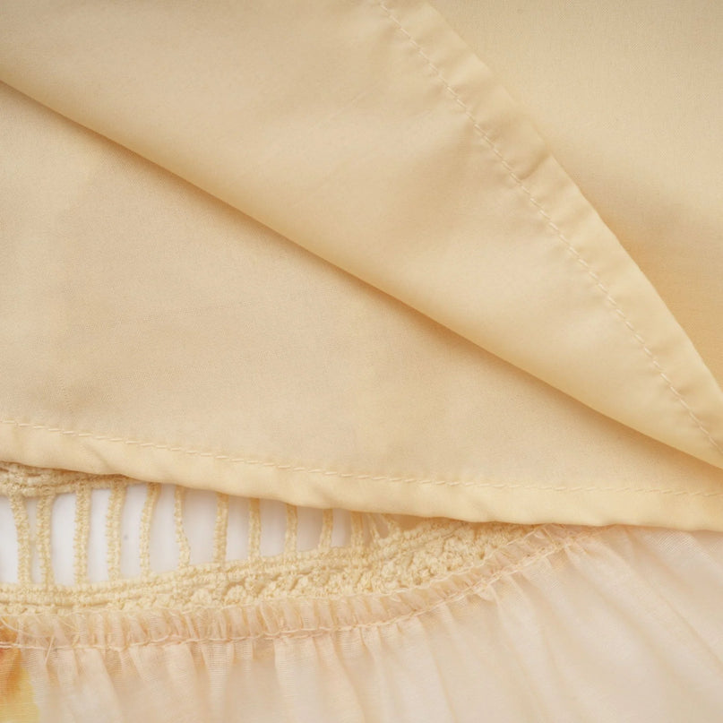 Éva yellow floralprint blouse  skirt matching set