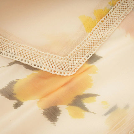 Éva yellow floralprint blouse  skirt matching set