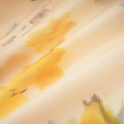 Éva yellow floralprint blouse  skirt matching set