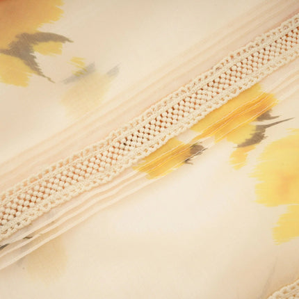 Éva yellow floralprint blouse  skirt matching set