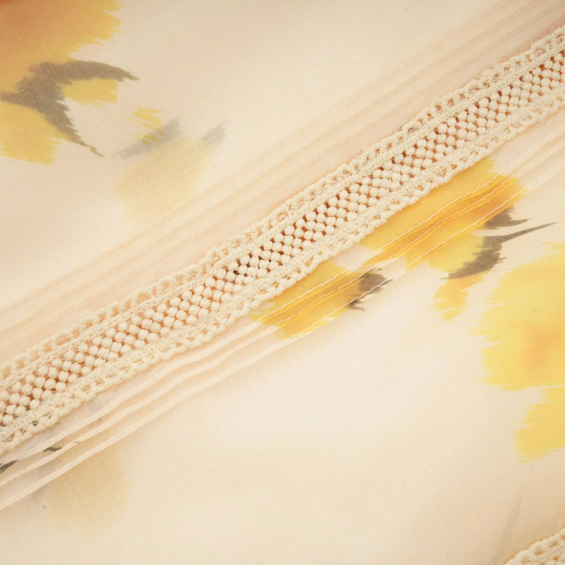 Éva yellow floralprint blouse  skirt matching set