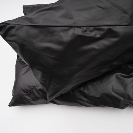 Everleigh Black Padded Jacket with Knit Trim and Asymmetric Hem