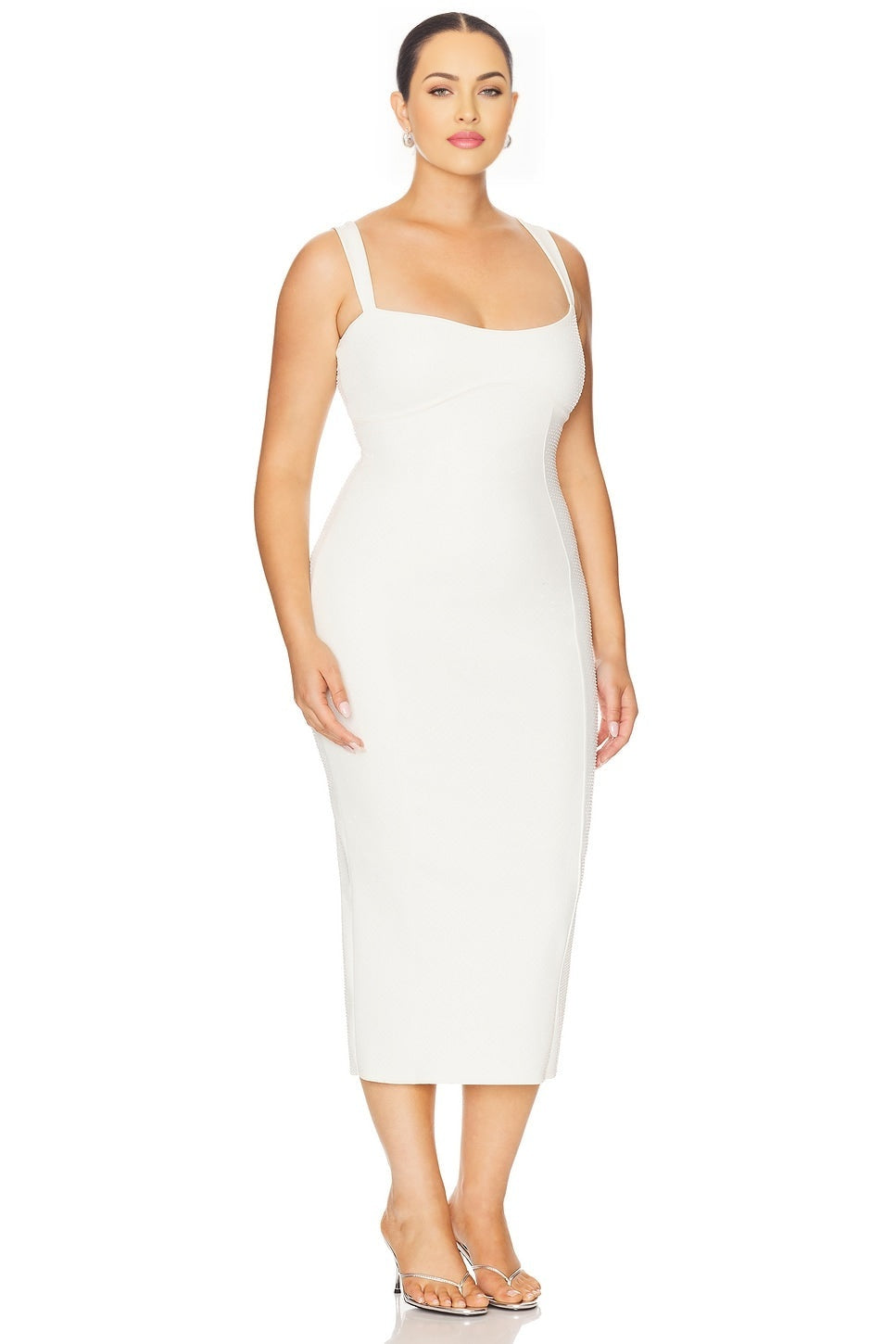 Sculpting Crystal Sweetheart Midi Dress Good American