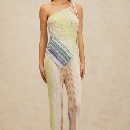 Fabiana Green Sequin Striped Top and Trousers Set