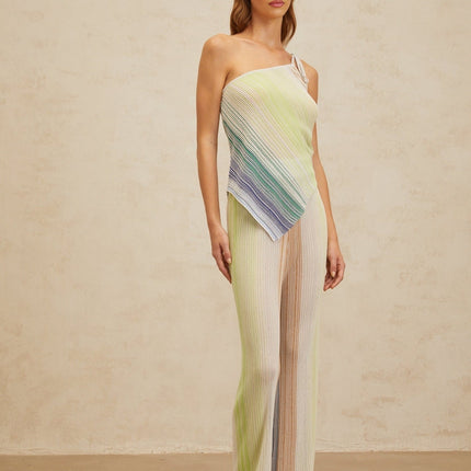 Fabiana Green Sequin Striped Top and Trousers Set