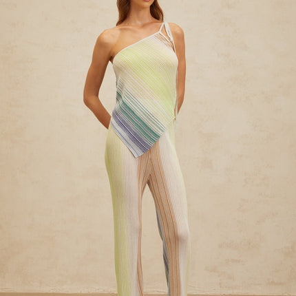 Fabiana Green Sequin-Striped Top & Trousers Set