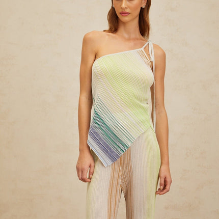 Fabiana Green Sequin Striped Top and Trousers Set