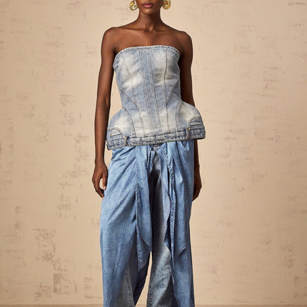 Fabiola Blue Denim Sleeveless Top