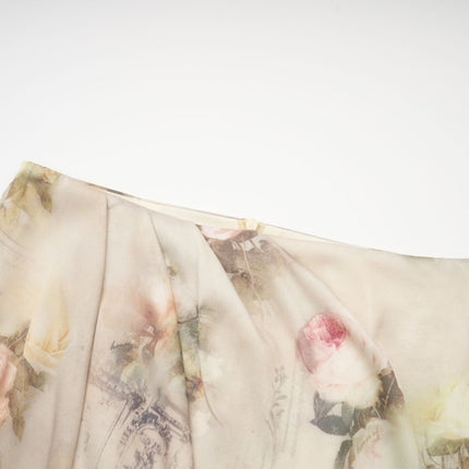 Fabiola Neutrals Floral Print Sleeveless Midi Dress