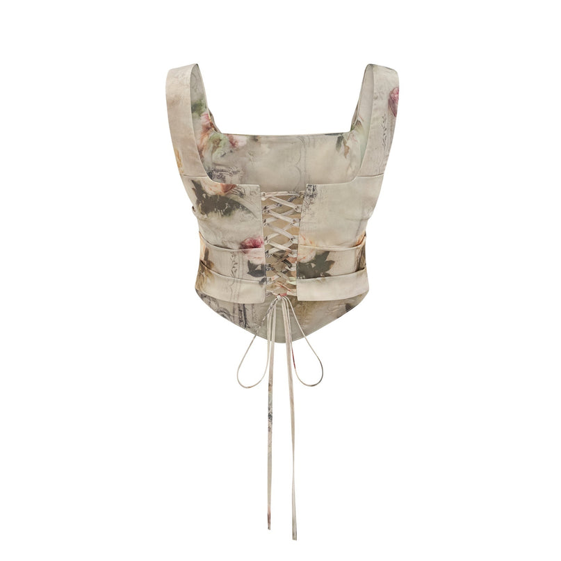 Fabiola Neutrals Floral Sleeveless Midi Dress 59% Acetate 41% Elastane Rear Zip Fastening