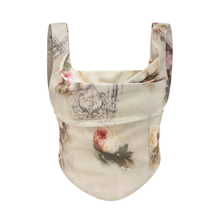 Fabiola Neutrals Floral Sleeveless Midi Dress 59% Acetate 41% Elastane