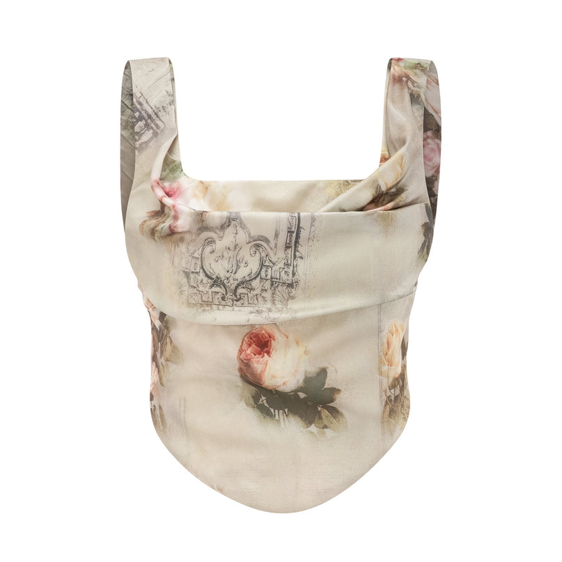 Fabiola Neutrals Floral Sleeveless Midi Dress 59% Acetate 41% Elastane