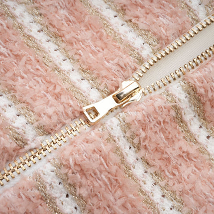 Fabiola Pink Chain-Link Halterneck Mini Dress