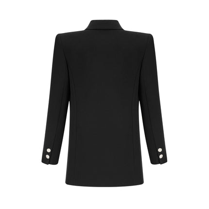 Faith Black Crystal Embellished Bow Detail Blazer