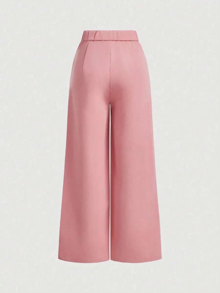 Fashion Bowknot Decorated Straight Leg Pants