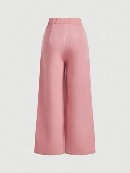Fashion Bowknot Decorated Straight Leg Pants