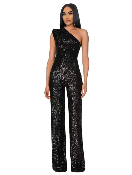 Fashion Sparkly Sleeveless Jumpsuit For Party