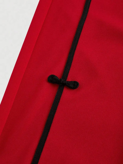 Fashionable Elegant Button Decor Straight Leg Pants