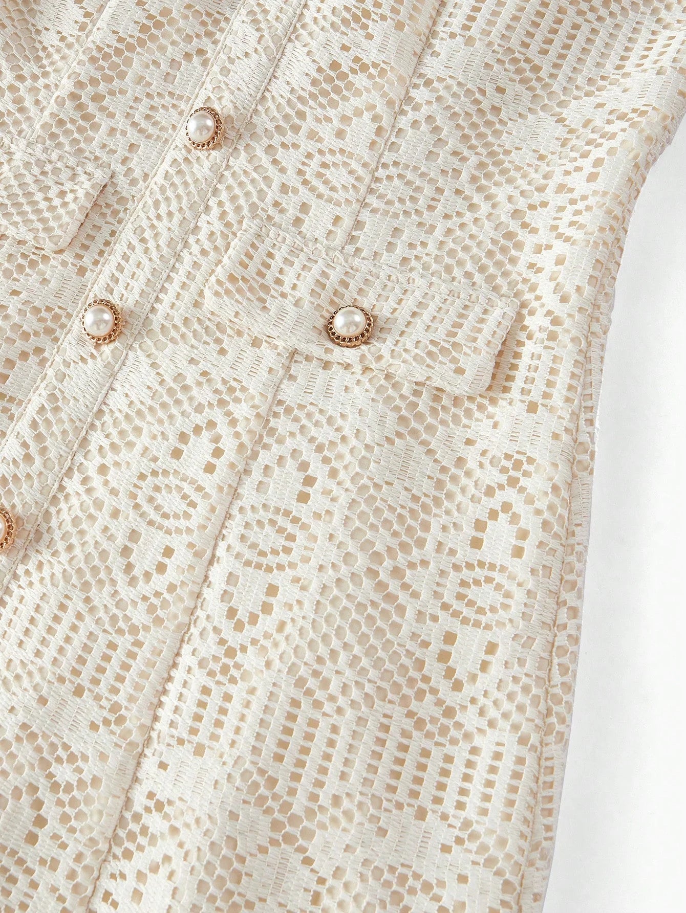 FASHIONABLE POINTELLE DECOR ROUND NECK FITTED SHORT SLEEVE MINI DRESS