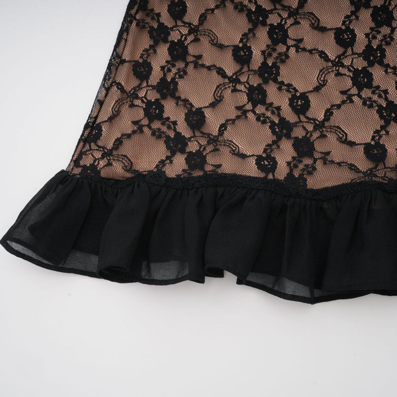 Fayette black florallace midi dress