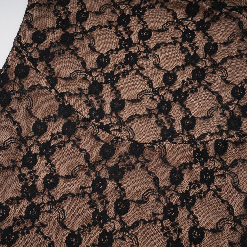 Fayette black florallace midi dress