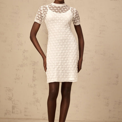 Federica White Crochet Mini Dress