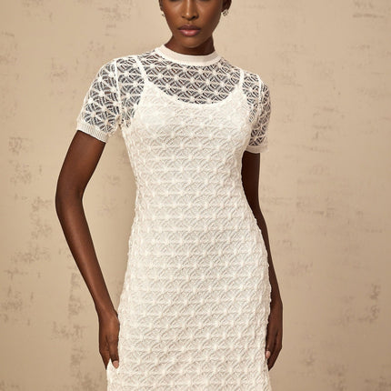 Federica White Crochet Mini Dress