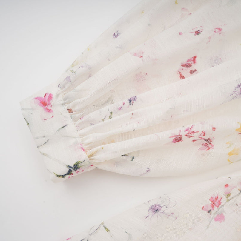 Federica White Floral Midi Dress