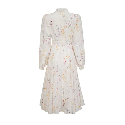 Federica White Floral Midi Dress