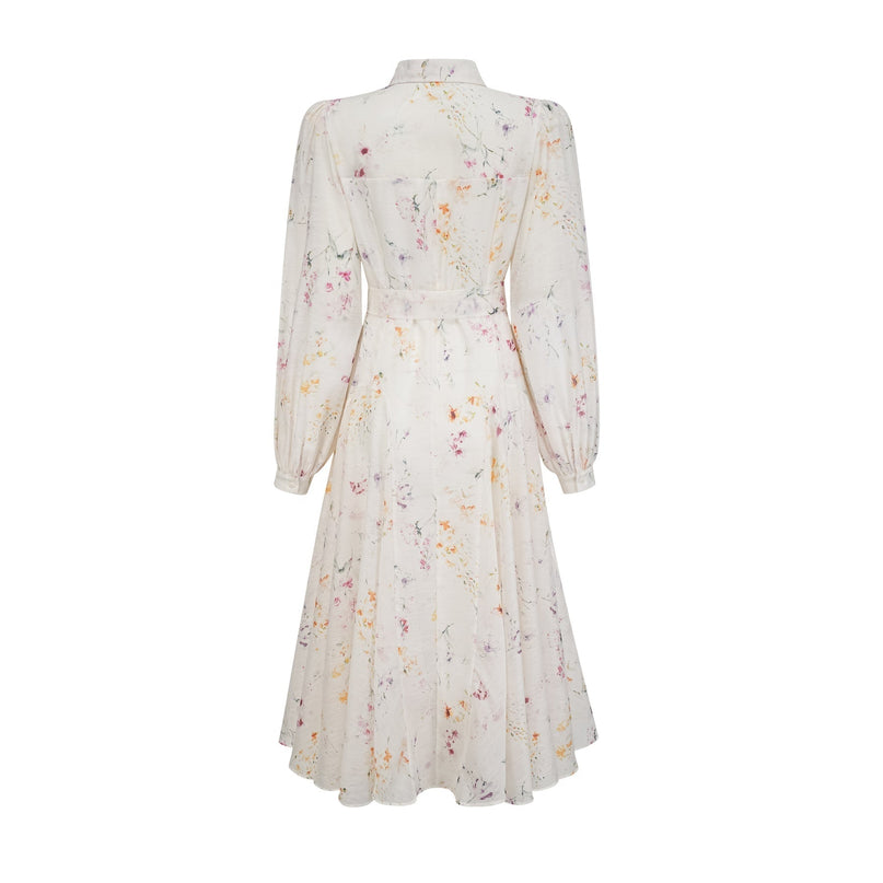 Federica White Floral Midi Dress