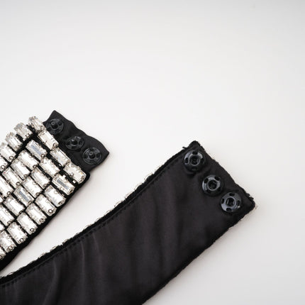 Felicita Black Crystal Embellished Turtle Neck Ankle Length Dress