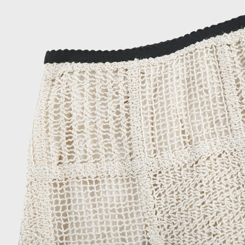 Fiona Neutrals Knitted Off The Shoulder Skirt Top Set